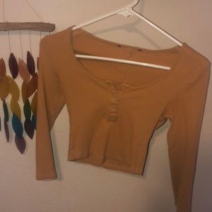 Crop top yellow shirt